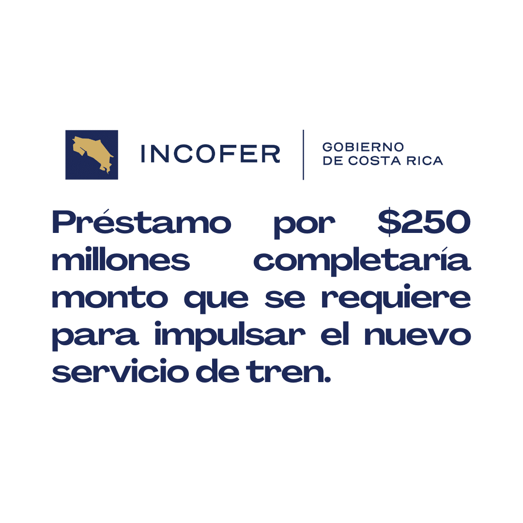 Préstamo por 0 millones completaría monto quese requiere para impulsar el nuevo servicio de tren